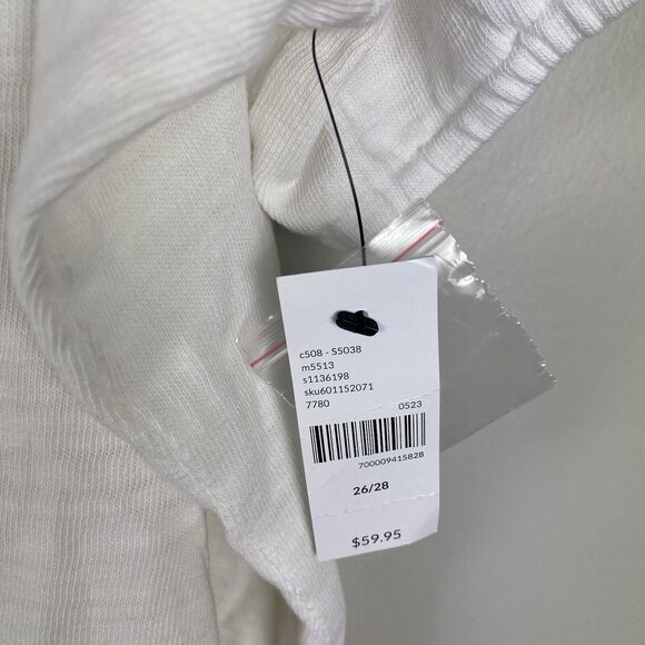 Lane Bryant 26/28 4X Women's White Top Short Sleeve Cotton Button Detail NWT - Picture 6 of 8